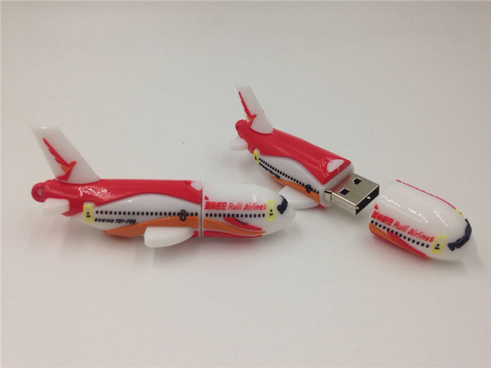 瑞麗航空有限公司開模定制軟膠飛機U盤禮品