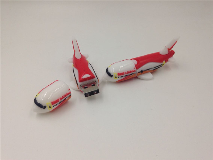 瑞麗航空有限公司開模定制軟膠飛機U盤禮品  pvc軟膠飛機U盤制作工廠